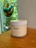 OUAI Body Crème St. Barts with this scent that has notes of Dragonfruit, Orange Blossom, Tuberose and Baltic Amber.