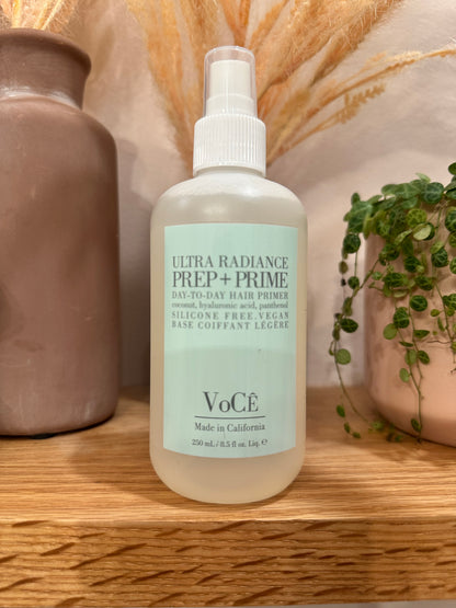 VoCÊ Haircare – Vegan Prep + Prime Blowout Spray | Shine, Style Retention, Heat Protection, Nourishes Hair, Anti-Frizz, Non-Toxic, Cruelty-Free, Vegan Haircare (8.5 oz | 250 ml)